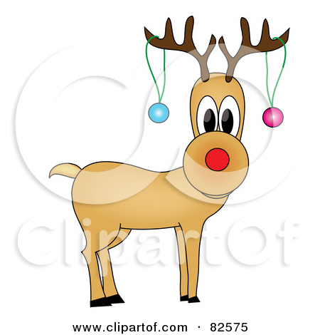 Free  Rf  Clipart Illustration Of A Black And White Outline Of Rudolph