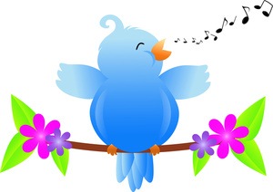Free Songbird Clip Art Image   Bluebird Of Happiness Singing A Song