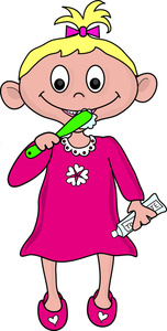 Girl Brushing Teeth Clipart Brushing Teeth