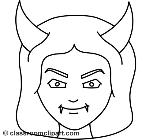 Halloween   Vampire Girl Halloween Outline   Classroom Clipart