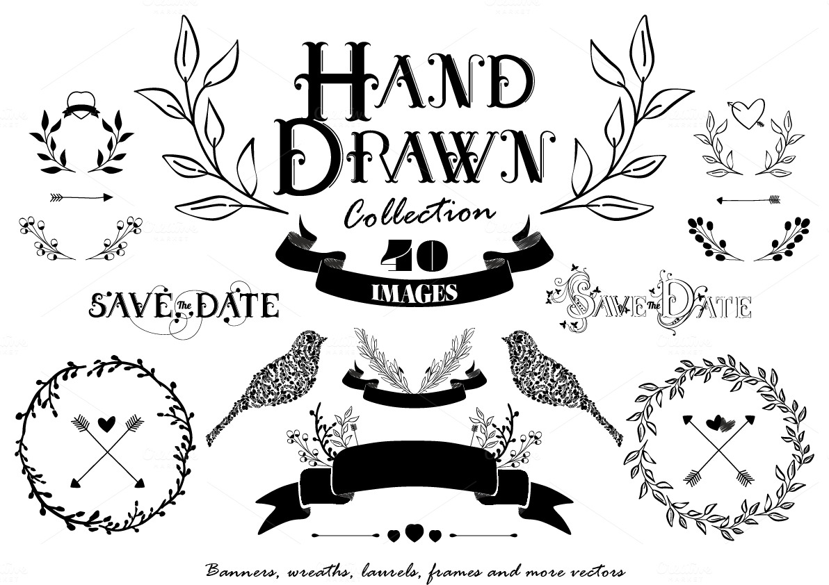 Hand Drawn Collection Set   Illustrations On Creative Market