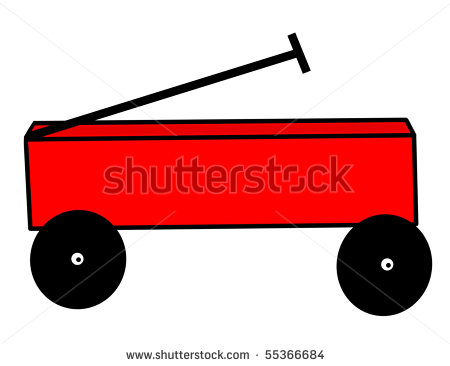 Kids Wagon Clipart Little Red Wagon   Stock Photo