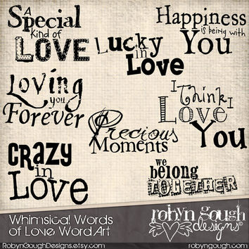 Love Digital Scrapbook Word Art Clip Art   Card Making   Love    More