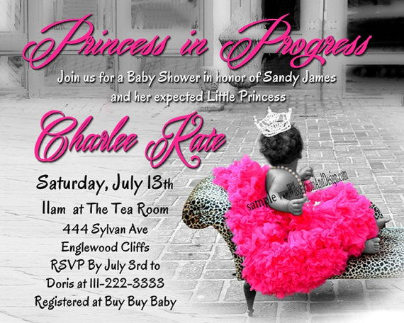 Princess Tutu And Leopard Baby Shower Invitation Digital File  For    