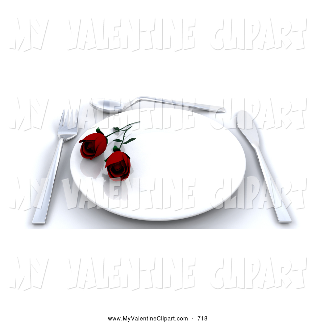 Romantic Dinner Valentine Clipart Of A Romantic Place Setting With Two