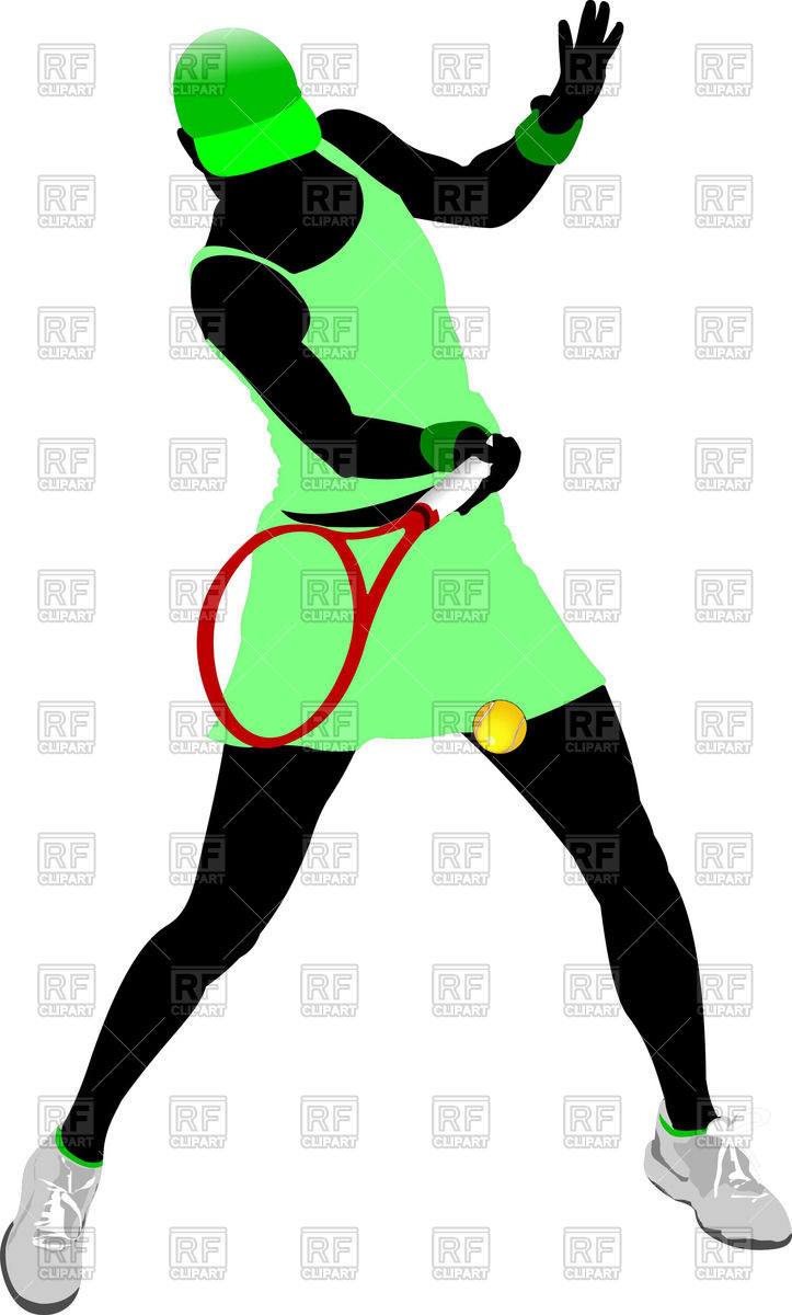 Silhouette Of Woman Tennis Player 55593 Download Royalty Free Vector