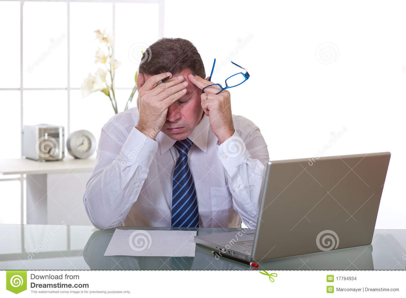 Tired Manager At Work Stock Images   Image  17794934