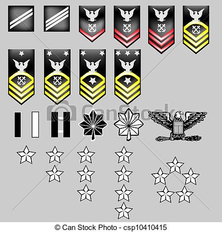   Us Navy Rank Insignia For Officers    Csp10410415   Search Clipart    