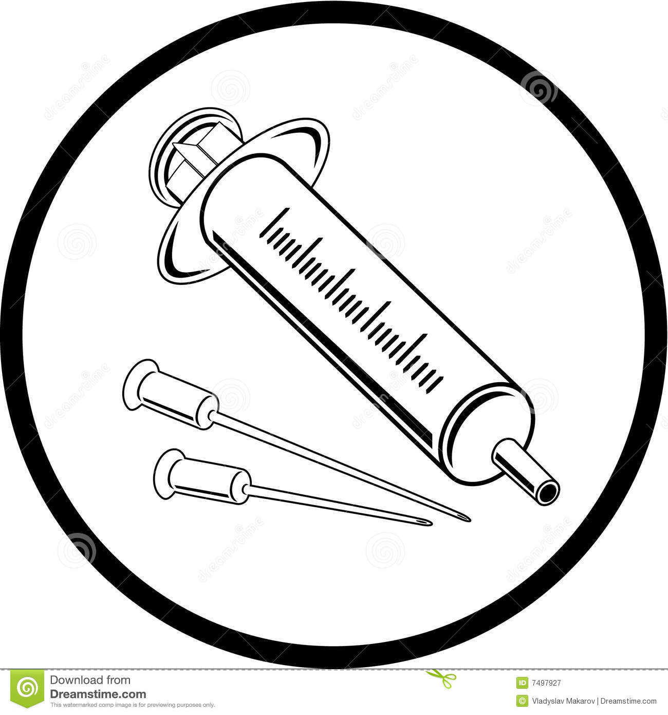 Vector Syringe Icon  Black And White  Simply Change