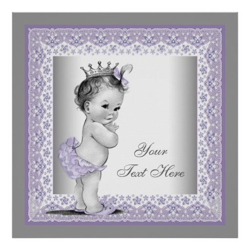 Vintage Lavender Purple Baby Girl Princess Print   Zazzle