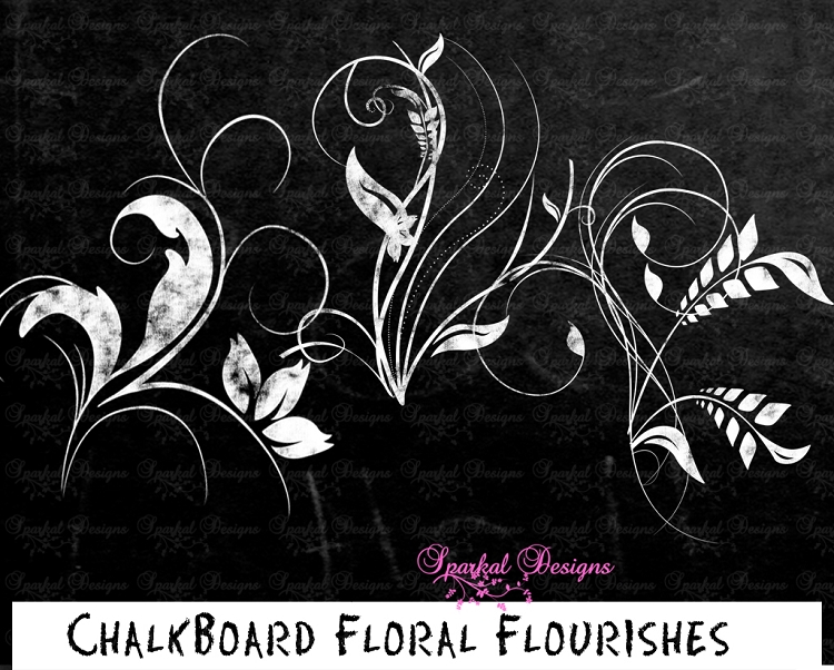 Wedding Clip Art Rustic Chalkboard Flourishes Instant Download