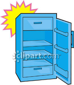 An Empty Refrigerator   Royalty Free Clipart Picture