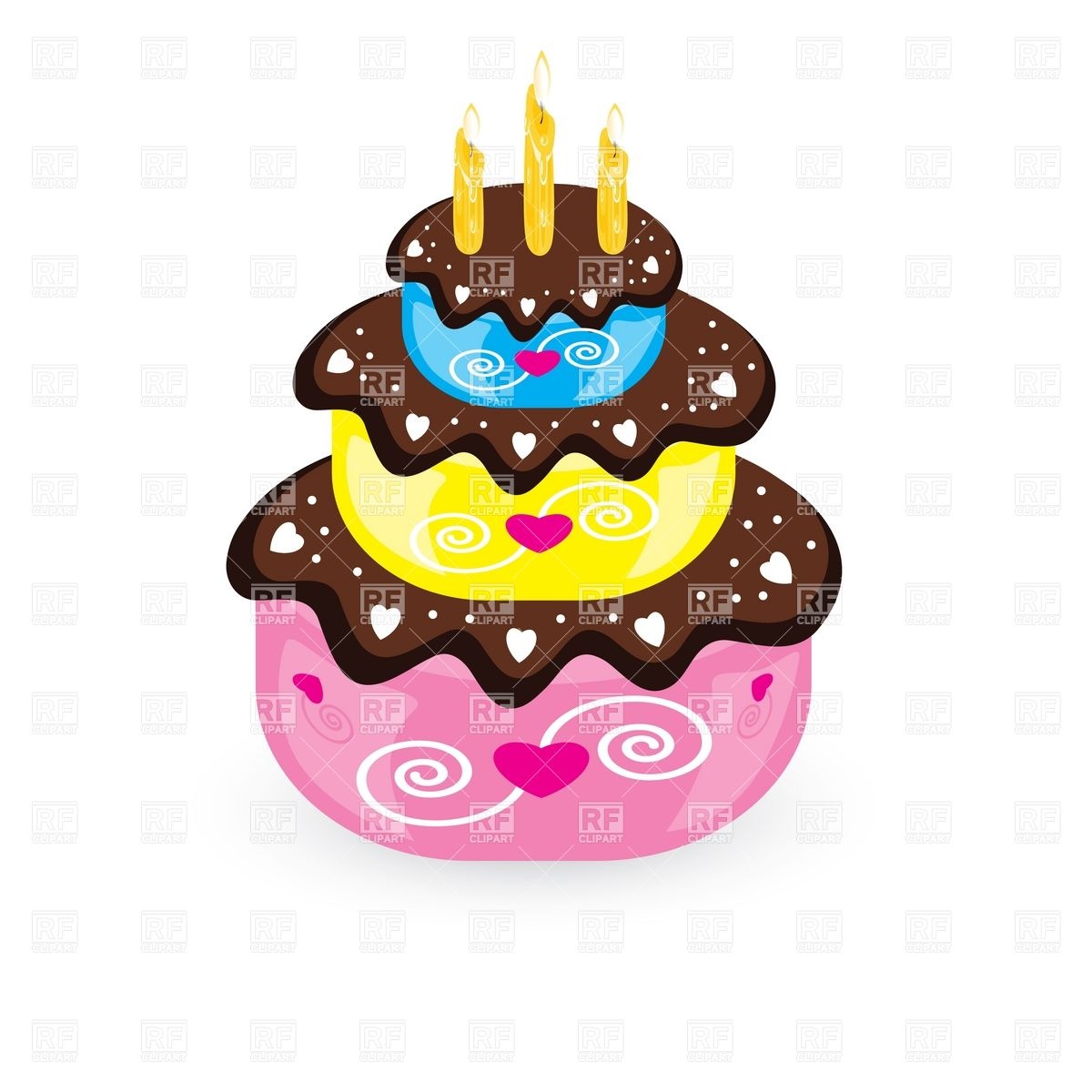 Birthday Cake And Candle Download Royalty Free Vector Clipart  Eps