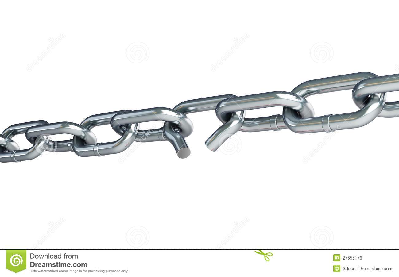 Broken Chain Link Chain Royalty Free Stock Image   Image  27655176