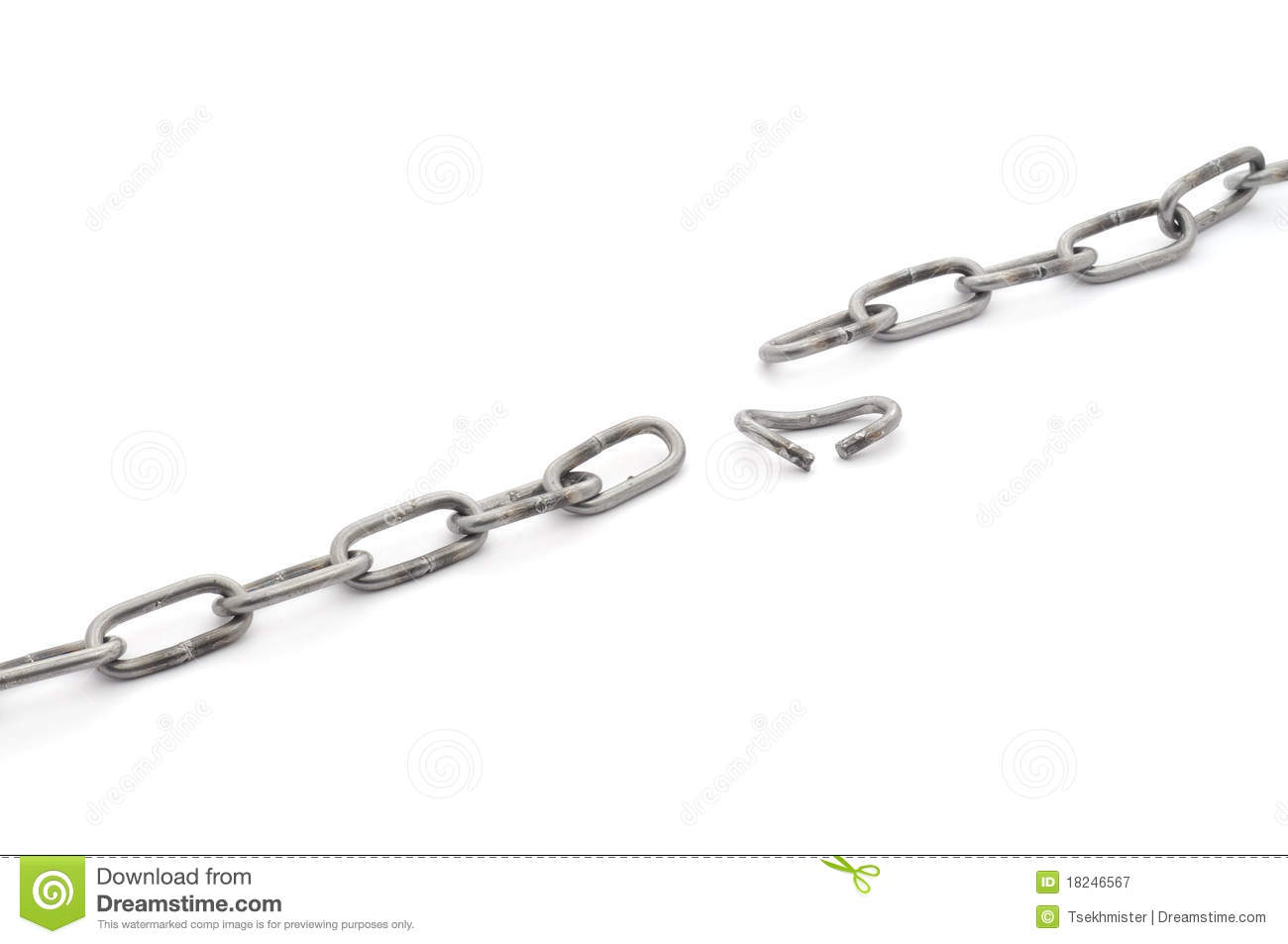 Broken Chain Royalty Free Stock Photography   Image  18246567