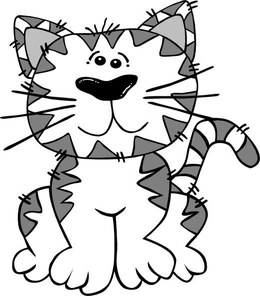 Cat Cartoon White Gray Clip Art At Clker Com   Vector Clip Art Online    