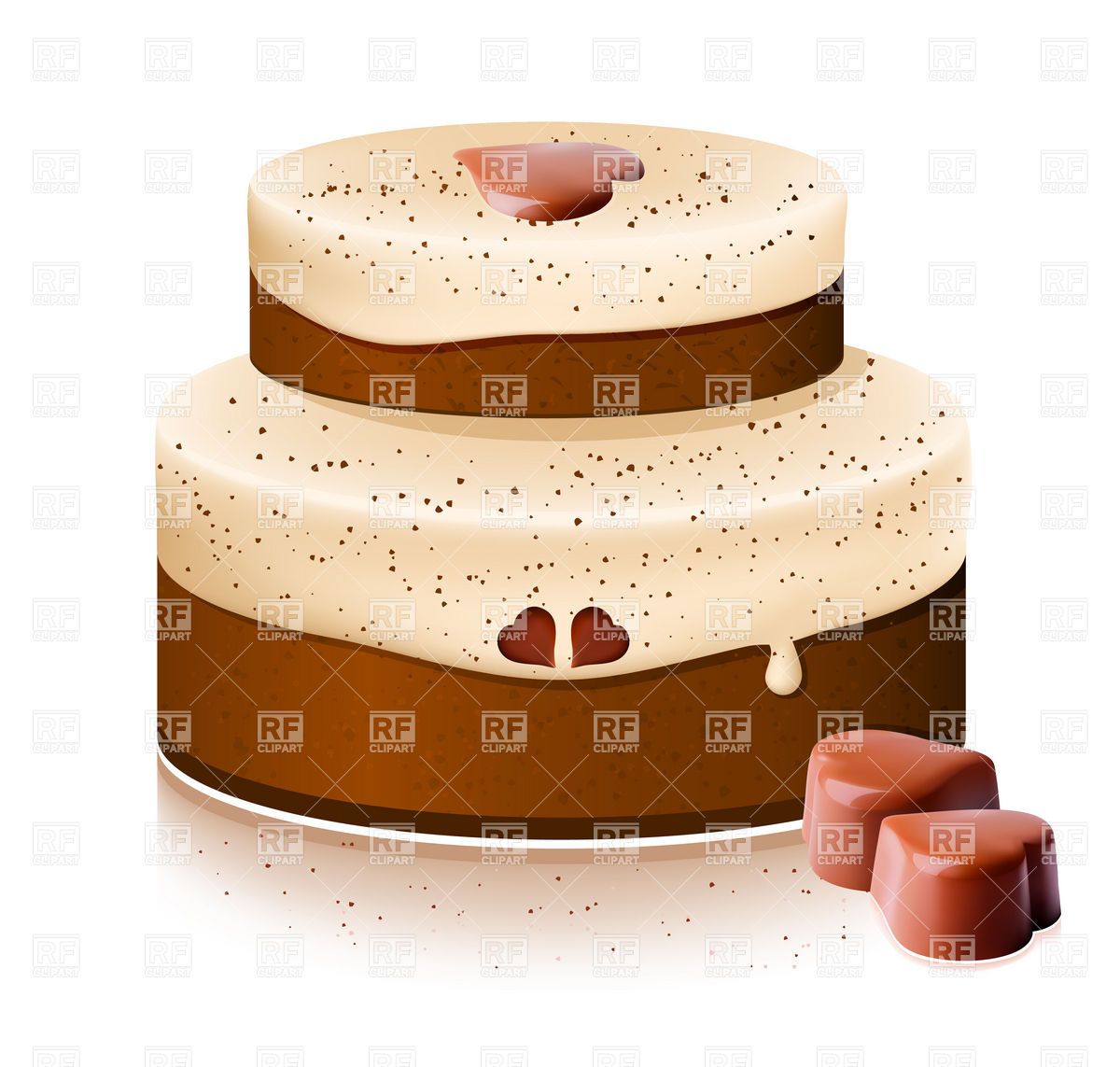 Chocolate Cake And Candies Download Royalty Free Vector Clipart  Eps