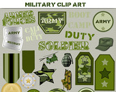 Clip Art Military Army Soldier Boot Camp In Green Camouflage