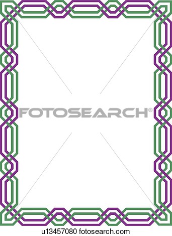 Clipart   Green And Purple Line Arabesque Border  Fotosearch   Search