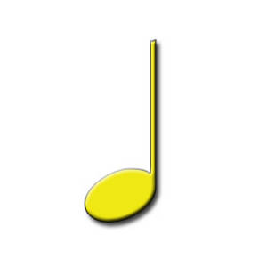 Description  This Is A Free Music Note Clipart Image Of A Yellow    
