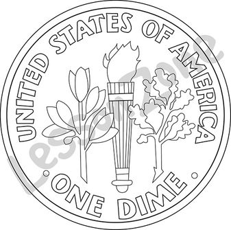 Dime Clipart Black And White United States Dime Coin B W