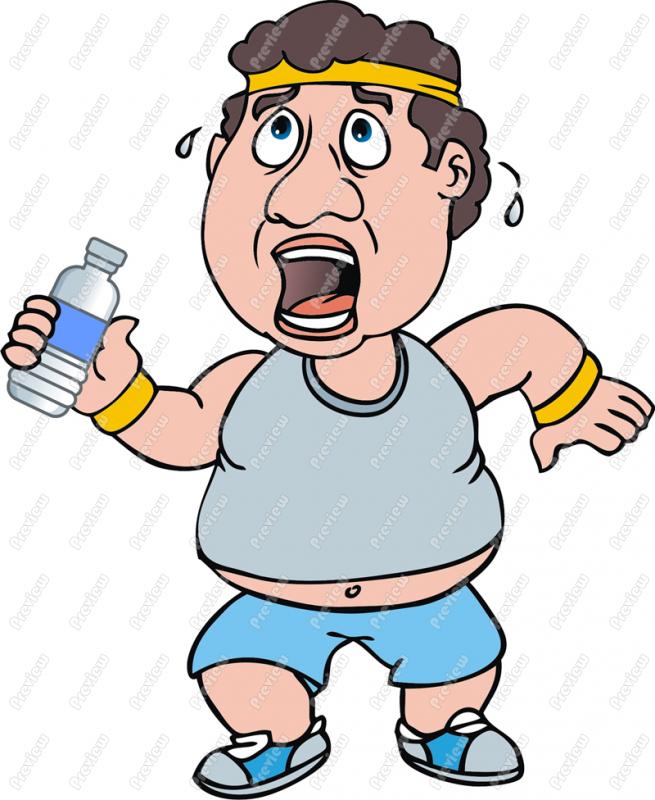 Fat Guy Out Of Breath Excersing Clip Art   Royalty Free Clipart