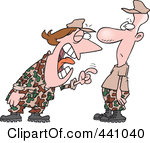 Free Rf Clip Art Illustration Of A Cartoon Woman Yelling At A Military