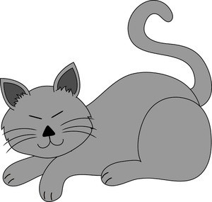 Gray Cat Clipart Image   A Gray Cat Laying Down And Relaxing