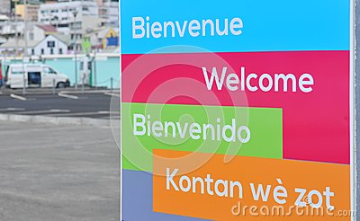 International Welcome Sign In Caribbean 