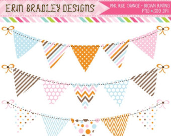 Items Similar To Autumn Bunting Banner Clip Art Graphics Flag Banner