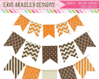 Items Similar To Autumn Bunting Banner Clip Art Graphics Flag Banner
