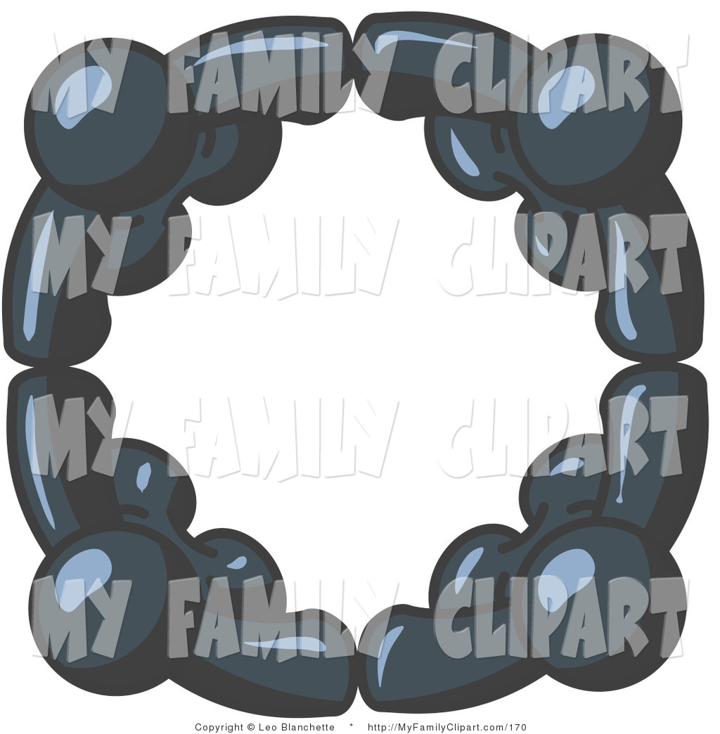 Larger Preview  Clip Art Of Four Navy Blue People Standing In A Circle    