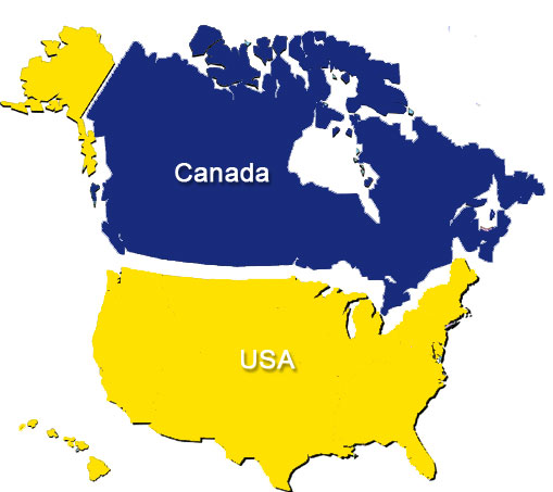 Map Canada Usa