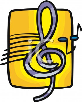 Music Notes On A Yellow Background   Royalty Free Clipart Illustration