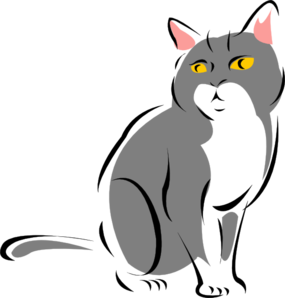 Stylized Gray Cat Clip Art At Clker Com   Vector Clip Art Online
