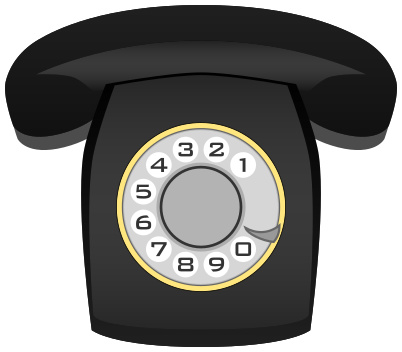 Telephone Old Dial Black