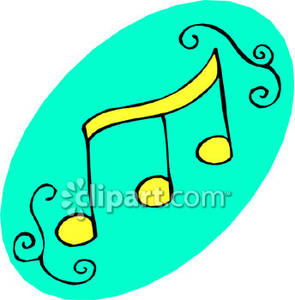 Three Yellow Music Notes   Royalty Free Clipart Picture