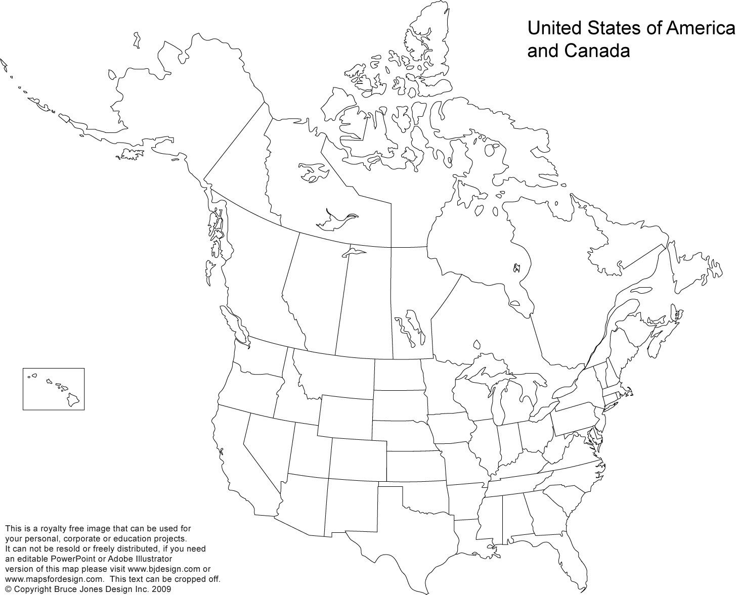     United States State Map Outline Maps To Royalty Free Usa And Canada