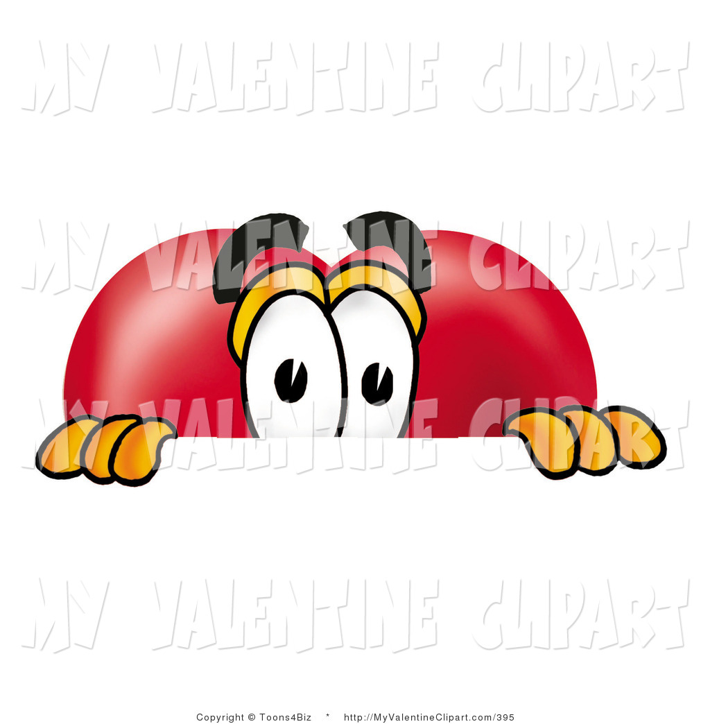 Valentine S Clipart Of A Curious Love Heart Mascot Cartoon Character