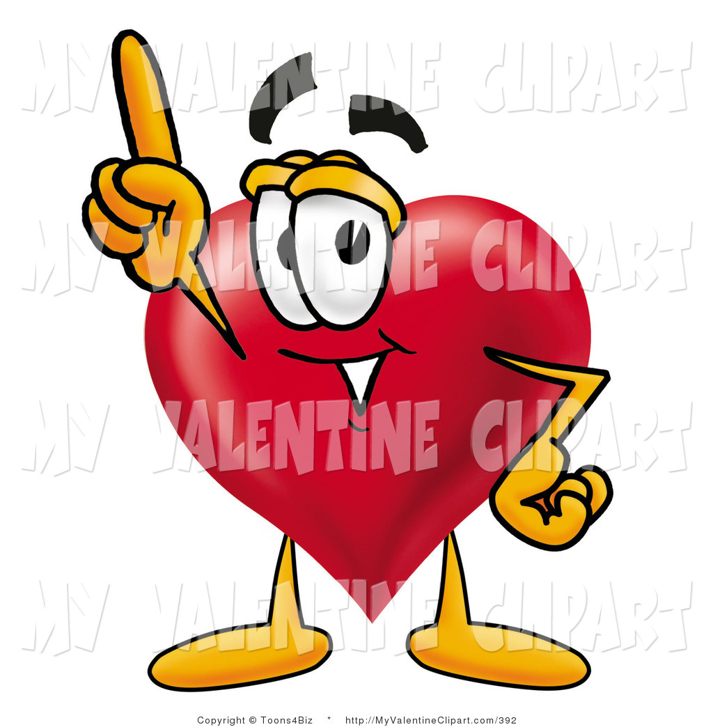 Valentine S Clipart Of A Cute Love Heart Mascot Cartoon Character