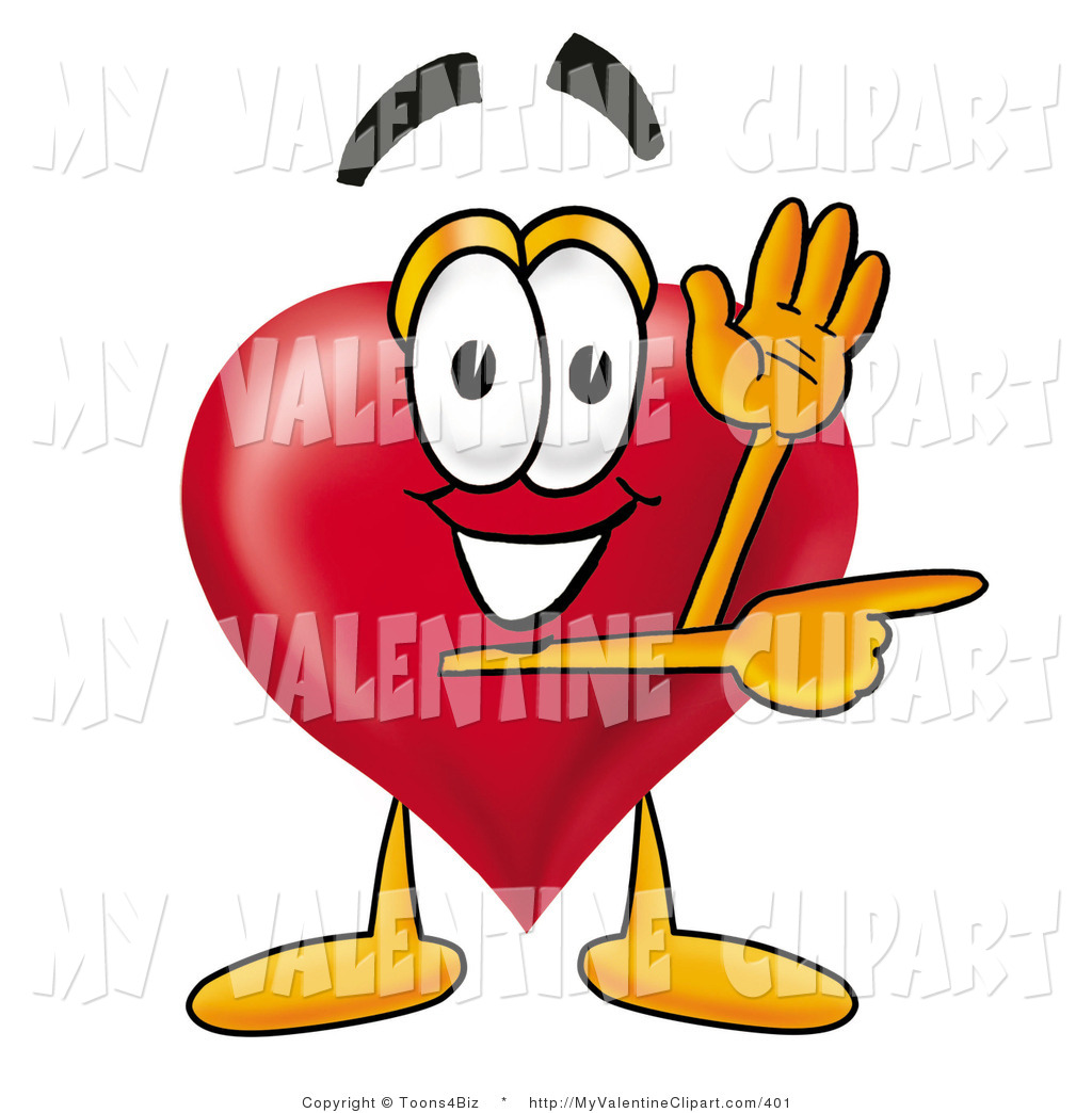 Valentine S Clipart Of A Sweet Love Heart Mascot Cartoon Character