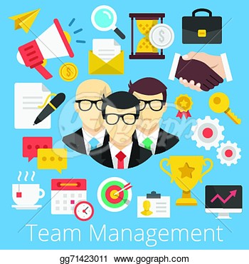     Vector Flat Icons Team Management  Vector Clipart Gg71423011   Gograph