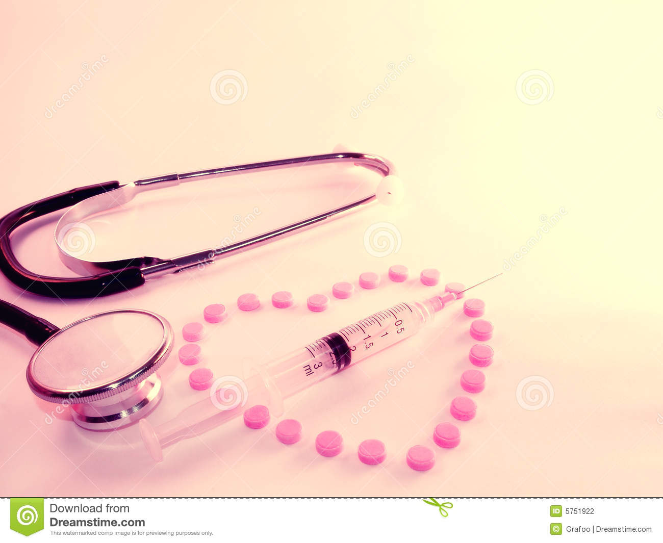 View Of Several Medical Related Items Including A Stethoscope A    
