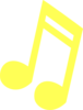 Yellow 16th Note Clip Art