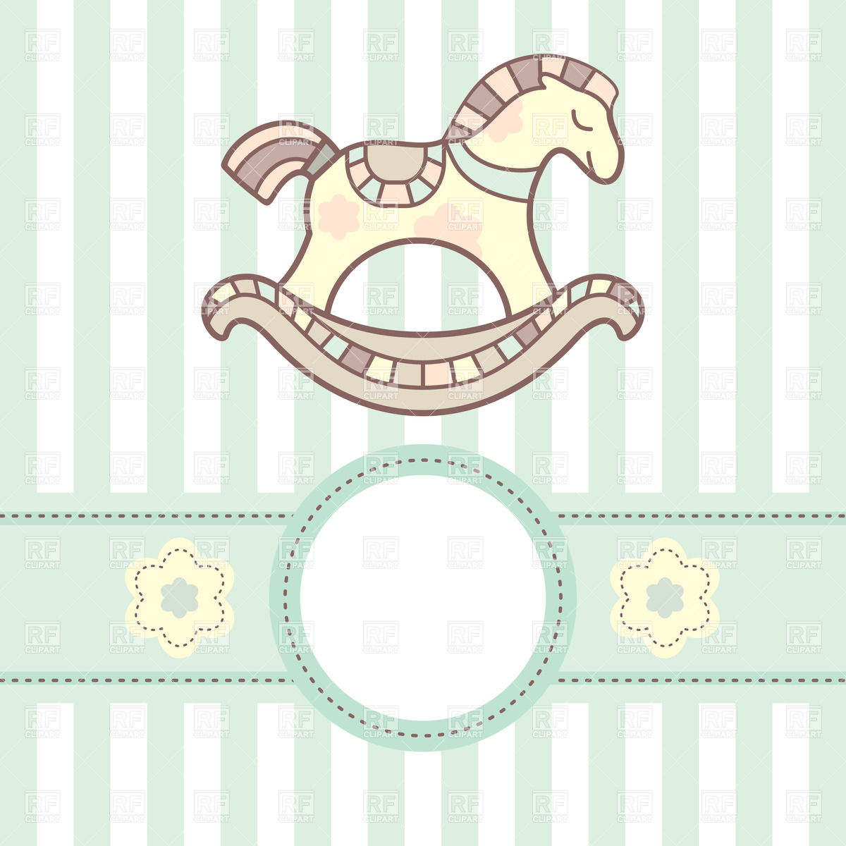 Blue Baby Card With Lovely Rocking Horse 20016 Download Royalty Free    