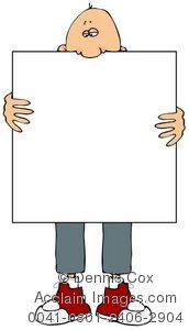 Clipart Illustration  Man Holding A Sign