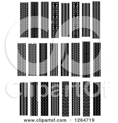 Clipart Of Tire Tread Marks   Royalty Free Vector Illustration By