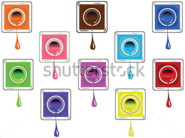 Close Up Of Nail Polish Flow On White Background Vector Illustration