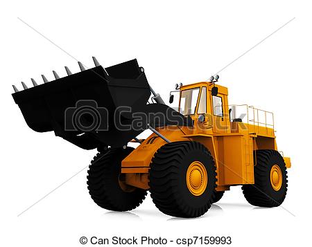 Drawings Of Front End Loader Csp7159993   Search Clipart Illustration