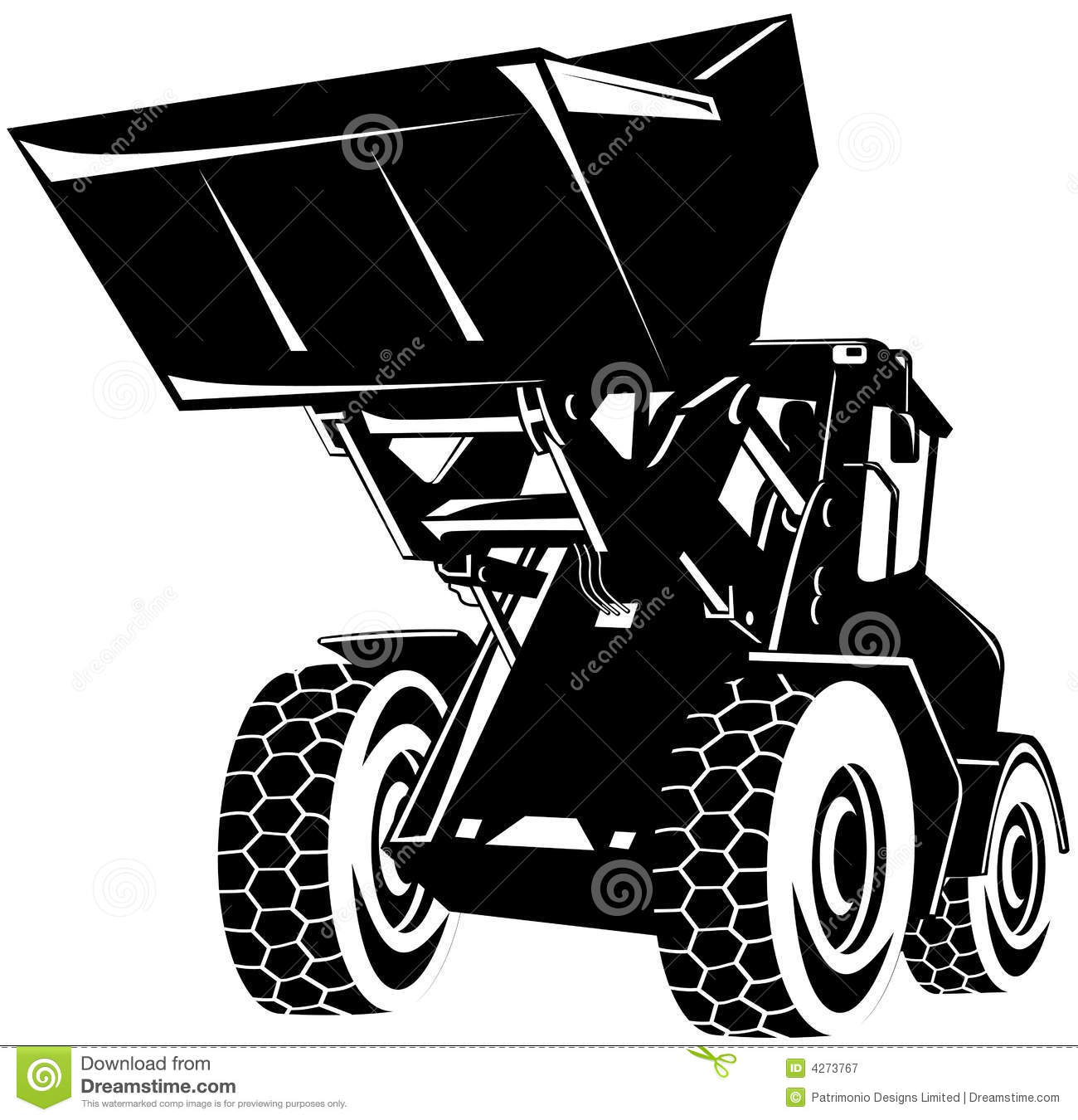Front Loader Black And White Royalty Free Stock Photography   Image    